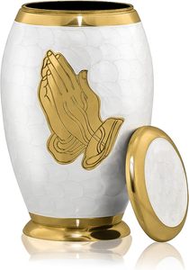 Urna Funeraria de Aluminio Vintage para Adultos, Recipiente Conmemorativo para Cenizas, con Grabado Decorativo y Apariencia Elegante - Product Image 4