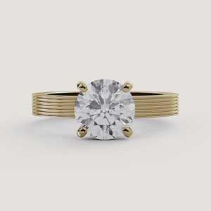 Bagues de fiançailles à bande rainurée en diamant de laboratoire de 2 carats, 3 mm, or massif 14 carats, solitaire, bijoux de luxe modernes, vente en gros - Product Image 5