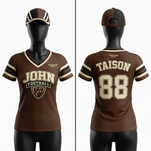 Maillot de cheerleading en polyester 180 GSM anti-humidité, design à panneaux marron crème, logo personnalisé imprimé - Product Image 1