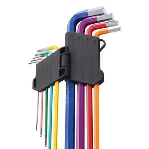 Set di chiavi esagonali a brugola da 22 pezzi, codificate a colori, con estremità sferica, metriche (1,5-10 mm) e SAE (0,050-3/8 pollici) - 22 pz. - Product Image 4