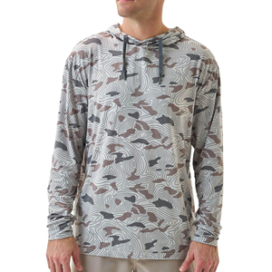 เสื้อเชิ้ตแขนยาวมีฮู้ดลายพรางสำหรับผู้ชาย ทรงปกติ แห้งเร็ว ผลิตจากผ้าโพลีเอสเตอร์ถัก สวมใส่สบายๆ ในฤดูร้อน - Product Image 2