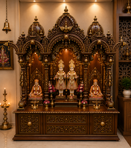 Unique Design BAPS Swaminarayan Wooden Temple Manufacturer Heavy Carved Wooden <b>Mandirs</b> Buy Solid Wood Hand Carved Pooja Ghar USA - Product Image 3
