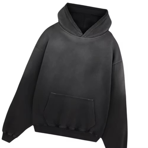 Sudadera con Capucha de Algodón 100% con Efecto Ácido Vintage para Otoño, OEM ODM, Personalizada con Serigrafía, Estilo Urbano, Corte Holgado para Hombre - Product Image 2
