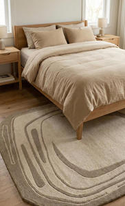 Tapis en laine doux et moelleux, tufté à la main, avec dos antidérapant, personnalisation disponible pour la décoration de chambre - Product Image 4