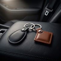 Porte-clés en cuir RFID vierges avec logo personnalisé, carte de paiement NFC, carte de visite - Étanche