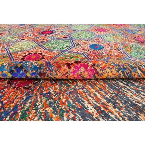 Alfombra de Lana Anudada a Mano con Diseño Floral Vibrante, de Pelo Corto, Hecha a Mano para Sala de Estar, Dormitorio, Comedor - Product Image 5