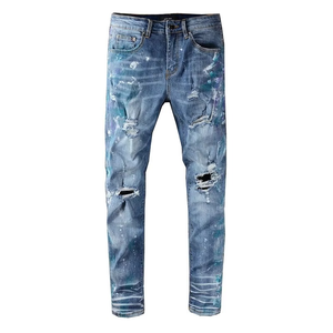 Vente directe d'usine, jeans pour hommes, coupe droite, style américain, élégants et tendance, à prix avantageux - Product Image 6