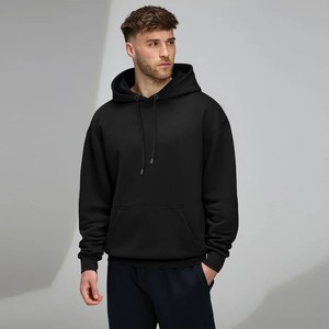 Unisex Navy Blue Hooded <b>Sweatshirt</b> 100% Cotton Fleece Loose Fit Casual Winter Wear 400g Playful & <b>Cute</b> - Product Image 4