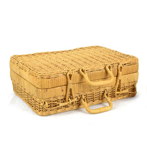 Travel bag case natural fiber briefcases for picnics handbraided rattan briefcase luggages - Product Image 2