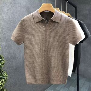 Camiseta de Golf de Algodón de Verano con Logotipo Personalizado OEM, Suéter de Punto Corto y Holgado para Hombre - Product Image 6