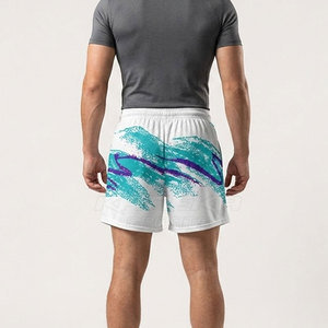 Shorts de basketball décontractés premium à taille mi-haute, 100 % coton, maille respirante, séchage rapide, avec cordon de serrage, service OEM pour hommes - Product Image 3