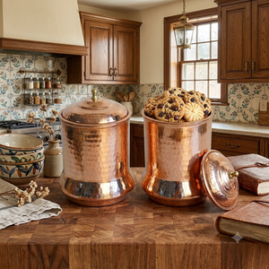 Handcrafted Hammered Copper <b>Storage</b> Canister with Lid Copper Cookie <b>Jar</b> <b>Kitchen</b> <b>Storage</b> Container Tea Coffee Sugar <b>Jar</b> - Product Image 2