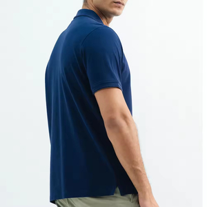 เสื้อเชิ้ตผู้ชายสีน้ำเงินกรมท่า แขนสั้น คลาสสิก ระบายอากาศได้ดี พิมพ์ลาย โพลีเอสเตอร์ ผ้าถักคุณภาพพรีเมียม สไตล์ลำลองทางธุรกิจ ไซส์ใหญ่ - Product Image 6