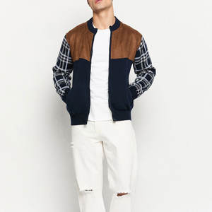 Suéter de punto con cremallera para hombre, personalizable, cuello alto, forrado, ajuste slim, estilo urbano - Product Image 5