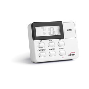Timer da Cucina Digitale Lacor Bianco Modalità 12/24 Ore Funzione Memoria Pulsanti Start/Stop/Cancella - Product Image 1