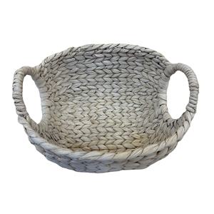 Panier de rangement multifonctionnel et polyvalent en jacinthe d'eau ovale de luxe, écologique, Vietnam - Product Image 1