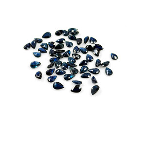 Zafiros azules naturales sin tratar, calibrados en forma de pera de 3x5 mm, piedra preciosa de zafiro azul facetada natural suelta para la fabricación de joyas. - Product Image 3