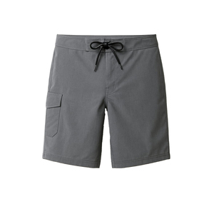 Pantalones Cortos Cargo Grises Sólidos para Hombre, de Secado Rápido, con Cordón en la Cintura, Estilo Casual, Largo Bermuda, Tejido de Poliéster, Bolsillos Delanteros, ODM OEM - Product Image 1