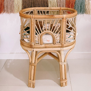 Cuna para muñecas, cuna de mimbre natural de primera calidad, juguete para niños, cuna de ratán para muñecas, juguetes de alta calidad en venta - Product Image 1