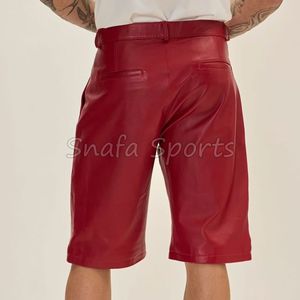 Shorts en cuir pour homme de haute qualité, respirants, 100% cuir, coupe ample, logo personnalisé imprimé, pour l'été. - Product Image 2