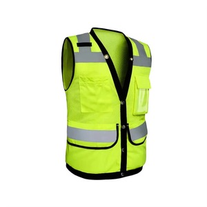 Gilet de sécurité réfléchissant haute visibilité avec poches zippées, vêtements de travail pour hommes, vêtements d'extérieur décontractés en couleurs orange, jaune, vert - Product Image 2