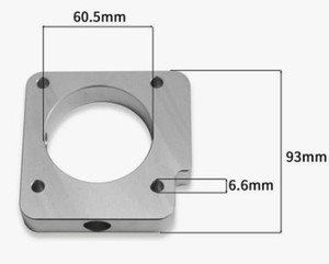 แผ่นยึดอะลูมิเนียม 6061/6082/7075 ผลิตด้วยเครื่อง CNC แบบกำหนดเอง / หน้าแปลนสี่เหลี่ยมความแม่นยำสูง รูตรงกลางมีความคลาดเคลื่อน 0.01 มม. ชุบอโนไดซ์ - Product Image 2