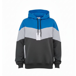 Sudadera con Capucha para Hombre, Diseño Color Block, Corte Holgado, Felpa, Informal, para Otoño, con Bolsillo, Manga Regular - Product Image 3