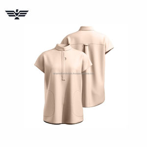 Blusas Médicas de Cuello Mandarín para Mujer - Camisetas Quirúrgicas de Tela Tejida Spandex/Poliéster con 3 Bolsillos, Suaves, Elásticas y de Corte Holgado - Product Image 5
