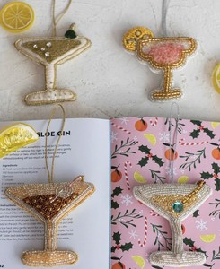 Beaded Cocktail Glass <b>Christmas</b> Ornament For Festive Gifting DIY Decor Artistic Holiday Decorative <b>Christmas</b> Hanging Accessory - Product Image 1