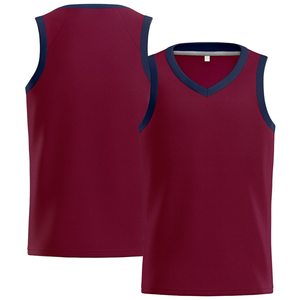 Maillot de basket personnalisé col en V sans manches, imprimé par sublimation, en maille polyester respirante, débardeur unisexe pour adulte, nom d'équipe 00 - Product Image 2