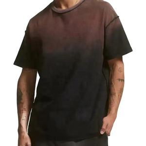 Camisetas de Hombre 2026, Nueva Moda, Alta Calidad, Logotipo Personalizado, Negras, Holgadas, Hombros Caídos, Lavado Ácido, Efecto Desgastado por el Sol - Product Image 3