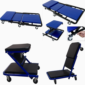 Siège d'atelier convertible 3-en-1 Z Creeper avec roues, capacité 350 lbs, pliable, pour garage automobile GAPGAR033 - Product Image 1