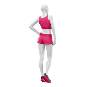 Conjunto de Yoga Personalizado con Estampado Sólido, Top Corto con Cuello Redondo y Tirantes Ajustables, Pantalones Cortos, Tejido Elástico en Cuatro Direcciones, Transpirable y Ecológico - Product Image 2