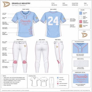 Ensemble de maillot et pantalon de softball pour femmes personnalisé, avec logo brodé en twill et kit de baseball sublimé haute performance - Product Image 5
