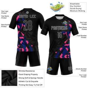 OEM Sublimated 100% Polyester Athletic Jersey Set Wholesale Team Uniform <b>Custom</b> Training Shorts Club Sportswear Apparel Wear Set - Product Image 4