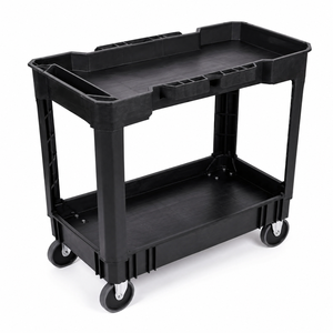 Chariot utilitaire polyvalent 500 lb avec 2 étagères, facile à assembler, chariot à outils en plastique portable pour garage et atelier GAPGAR001 - Product Image 1