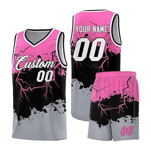 Uniformes de Baloncesto Personalizados de Poliéster para Hombre, Jersey y Pantalones Cortos Transpirables de Secado Rápido con Paneles de Bloques de Color - Product Image 2