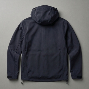 Premium <b>Soft</b> <b>Shell</b> Windbreaker <b>Jacket</b> Lightweight Waterproof Windproof Stand Collar Zipper Solid Color OEM Manufacturer <b>Hood</b> - Product Image 2