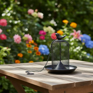 Comedero para Pájaros Silvestres de Metal Resistente con Gancho para Colgar, Decoración para el Hogar - Product Image 2