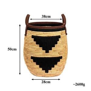 Cesta de almacenamiento de algas marinas de Jacinto versátil con marco para macetas de flores caseras o organizador de artículos diversos de lavandería - Product Image 5