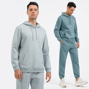 Ensemble de sweat-shirts à capuche sportifs pour hommes, imprimé, en polyester/coton, molleton tricoté, coupe régulière, vêtements décontractés d'hiver, poches, séchage rapide - Product Image 5