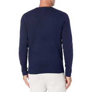 Men's Winter Viscose/Cotton Cable Knit Anti-Pilling <b>Pullover</b> <b>Sweater</b> Crew Neck Full Sleeve Solid Color Warm Front Logo - Product Image 2