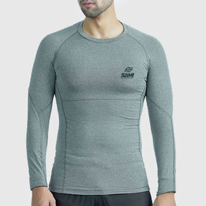 Vente flash - T-shirt de compression à manches longues imprimé décontracté slim fit pour homme - Qualité supérieure à bas prix - Product Image 1