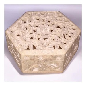 Direct Export Best Quality Low Priced <b>Hexagon</b> Shape Soapstone Hand Carved Jewelry <b>Boxes</b> Elegant Packaging for Necklaces <b>Gift</b> Box - Product Image 1