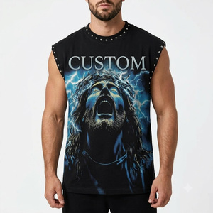 Débardeur personnalisé Glory avec graphisme en strass, 100% coton jersey, tissu doux, style vintage, sans manches, pour homme et femme - Product Image 5