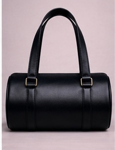 Sac à main cylindrique de luxe vintage pour femme en cuir véritable avec fermeture éclair, sac fourre-tout tendance Boston, sac à bandoulière, vente en gros OEM ODM - Product Image 1
