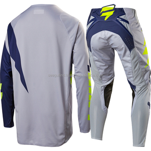 Blue Black Motocross Jersey And Pants Set Breathable Polyester Nylon Men Outdoor Activities Universal Fit Panelled Design - Product Image 4