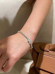 Pulsera de Plata de Ley con Moissanita, Corte Redondo Brillante, Pulsera de Novia, Regalo de Navidad - Product Image 2
