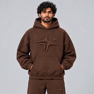 Heavyweight Cotton Hoodie Jogger Sweatsuit <b>Set</b> <b>Men</b> Oversized Drop Shoulder Relaxed Streetwear Pullover Everyday Casual Outfit - Product Image 3