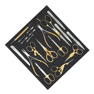 Beauty <b>Kit</b> Half Gold Color Coated <b>Nail</b> Clipper Scissors <b>Nail</b> Files Professional Manicure Set With Custom Logo Printing OEM - Product Image 4